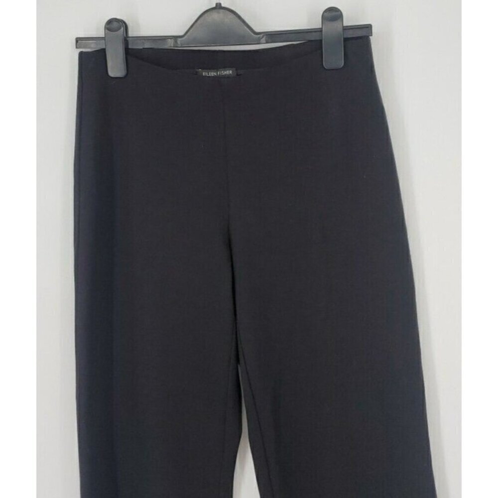 Eileen Fisher Womens Pants Size XS Pull On Black Stretch Knit Straight Leg Slack - Picture 2 of 9